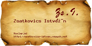 Zsatkovics István névjegykártya
